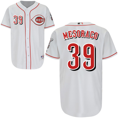 Devin Mesoraco #39 Youth Baseball Jersey-Cincinnati Reds Authentic Home White Cool Base MLB Jersey